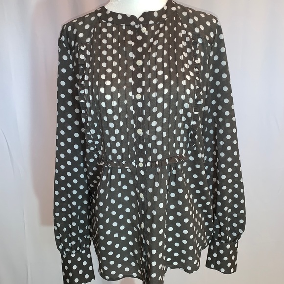 J Crew grey polka dot size 6 blouse - Picture 1 of 8